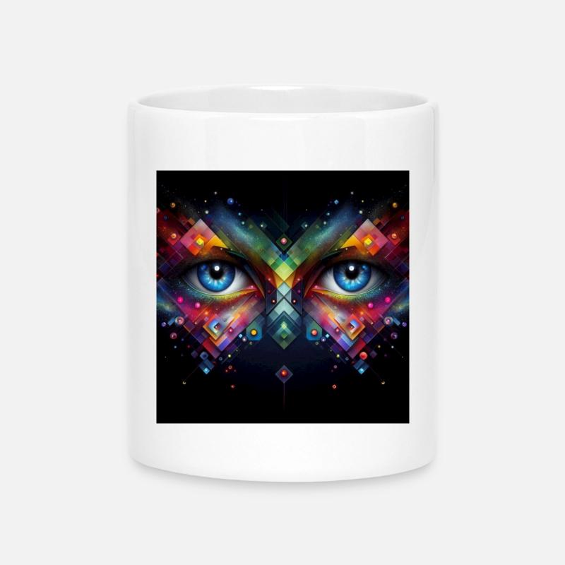 Yeux 1 - Mug avec anse en forme de cœur - blanc