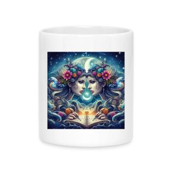 ZWILLINGE -\ Tierkreiszeichen - Tasse mit Herzhenkel - Weiß - Vorne