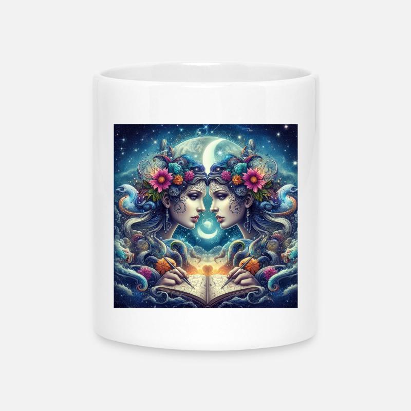 GÉMEAUX -\ Zodiaque - Mug avec anse en forme de cœur - blanc