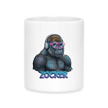 Gambler Gorilla - Mug with Heart-Shaped Handle - white - Front