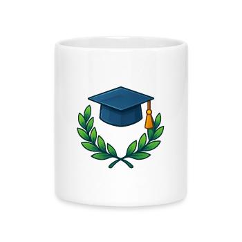 Academic Degree Wreath Design - Mug with Heart-Shaped Handle - white - Front