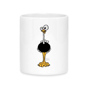 Funny Ostrich, Three Color Design - Mug with Heart-Shaped Handle - white - Front