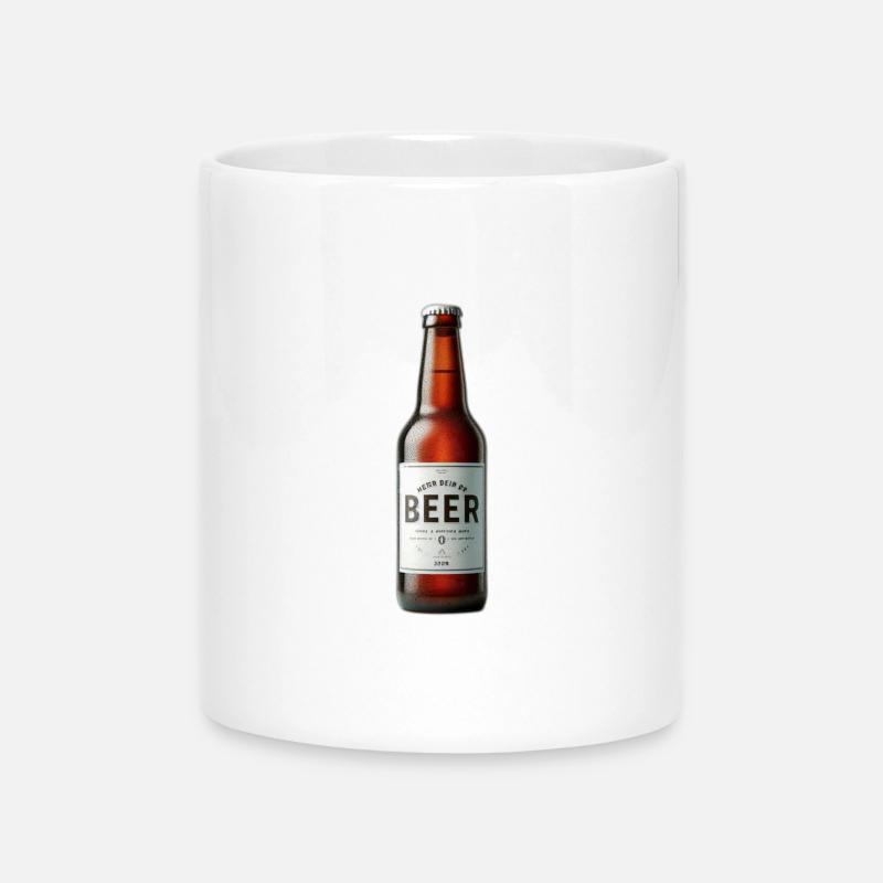 Bier - Tasse mit Herzhenkel - Weiß