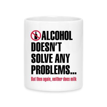 L'alcool ne résout pas les problèmes ... Mais - Mug avec anse en forme de cœur - blanc - Devant