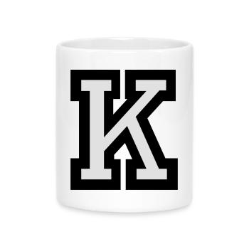 Buchstabe K - Tasse mit Herzhenkel - Weiß - Vorne
