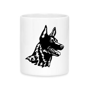 Hollandse Herder Kopf - Tasse mit Herzhenkel - Weiß - Vorne