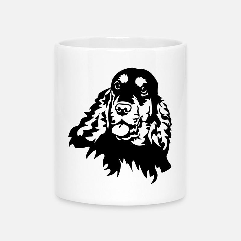 Cocker Spaniel Kopf - Tasse mit Herzhenkel - Weiß