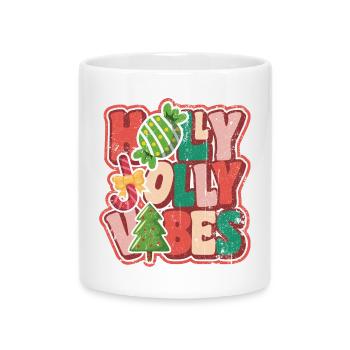 Jolly Holiday Bubbles Christmas - Mug with Heart-Shaped Handle - white - Front