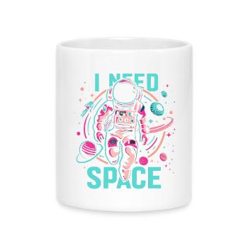 I need Space Astronaut - Tasse mit Herzhenkel - Weiß - Vorne