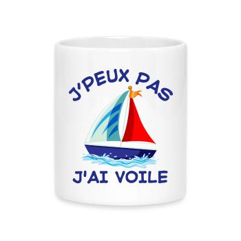 voile, voilier, bateau à voile - Mug avec anse en forme de cœur - blanc - Devant