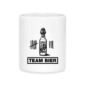 Flasche Bier, Beer, Cerveza (JGA-Team-Design) - Tasse mit Herzhenkel - Weiß - Vorne