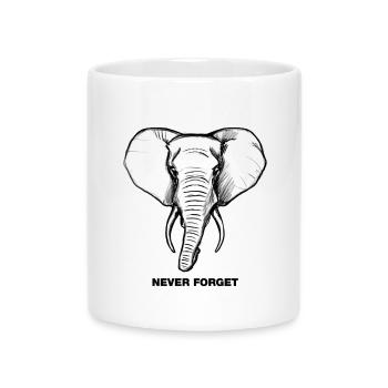 Elephant - Never forget - Mug with Heart-Shaped Handle - white - Front