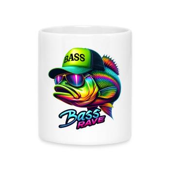 Gestreifter Bass Rave - Tasse mit Herzhenkel - Weiß - Vorne