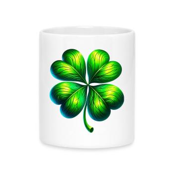 Four-leaf clover - Mug with Heart-Shaped Handle - white - Front