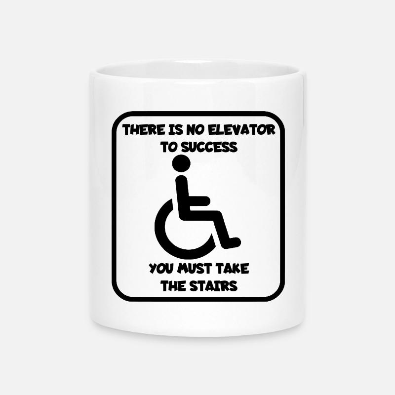 No elevator to success, you can go climbing # - Mug with Heart-Shaped Handle - white