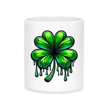 Four-leaf clover - Mug with Heart-Shaped Handle - white - Front