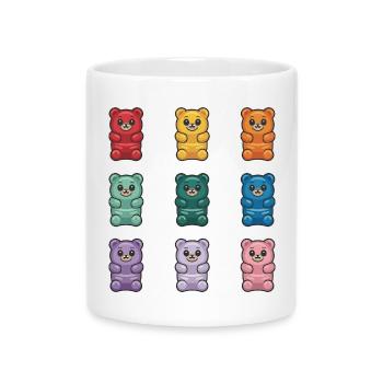 Entzückende Gummibärchen-Kollektion - Tasse mit Herzhenkel - Weiß - Vorne