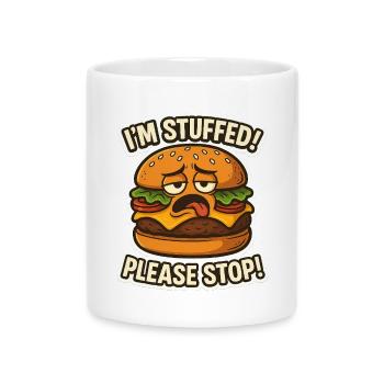 Ich bin gefüllter Hamburger - Tasse mit Herzhenkel - Weiß - Vorne