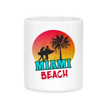 Miami Beach / Retro / Gift / USA - Mug with Heart-Shaped Handle - white - Front