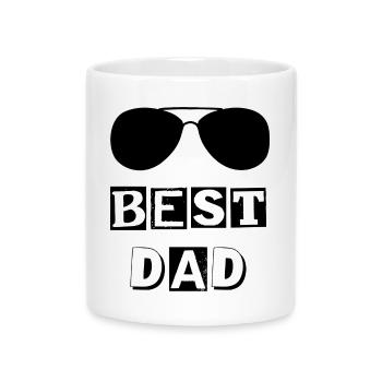 Typographie best DAD lunette - Mug avec anse en forme de cœur - blanc - Devant