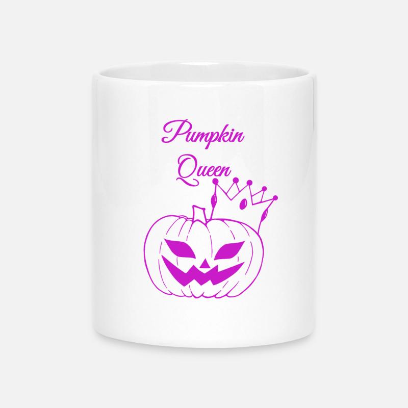 Pumpkin Queen Halloween Design - Mug with Heart-Shaped Handle - white