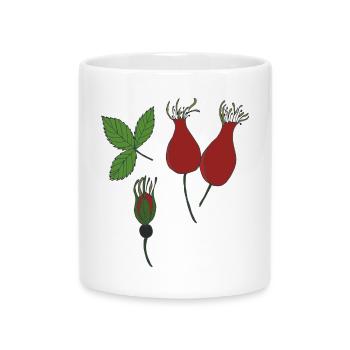 hagebutte - Tasse mit Herzhenkel - Weiß - Vorne