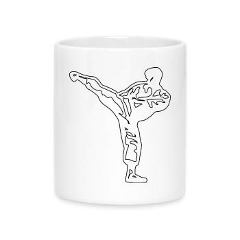 Karate White - Mug with Heart-Shaped Handle - white - Front