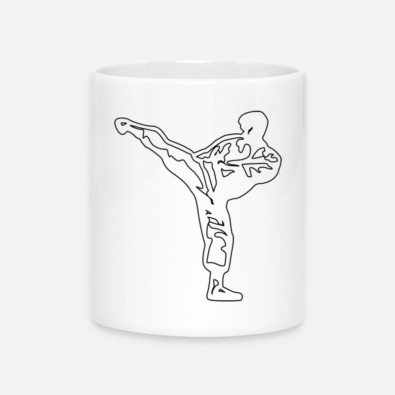 Karaté Blanc - Mug avec anse en forme de cœur - blanc