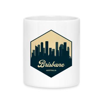 Brisbane Skyline Emblem - Mug with Heart-Shaped Handle - white - Front