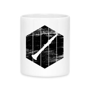 Clarinet sketch - Mug with Heart-Shaped Handle - white - Front