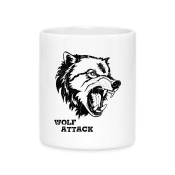 ATTAQUE DE LOUP - Mug avec anse en forme de cœur - blanc - Devant