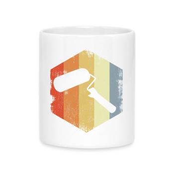 Rouleau à peinture vintage - Mug avec anse en forme de cœur - blanc - Devant