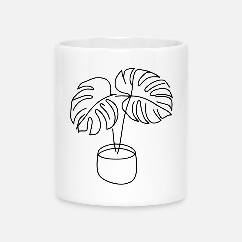 Monstera - Mug avec anse en forme de cœur - blanc