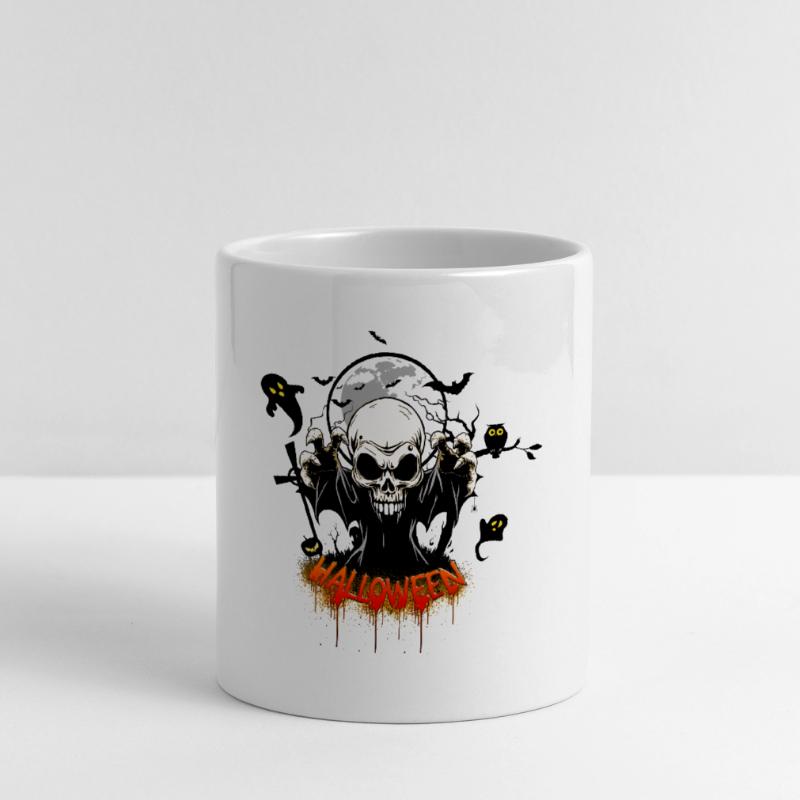 Skull with sharp teeth Mug with Heart-Shaped Handle