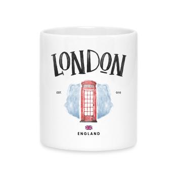 Londres Red Phone Booth Aquarelle - Mug avec anse en forme de cœur - blanc - Devant
