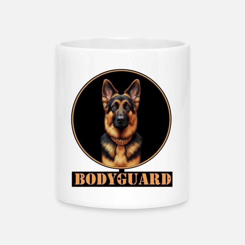 Garde du corps Berger Chien Portrait - Mug avec anse en forme de cœur - blanc