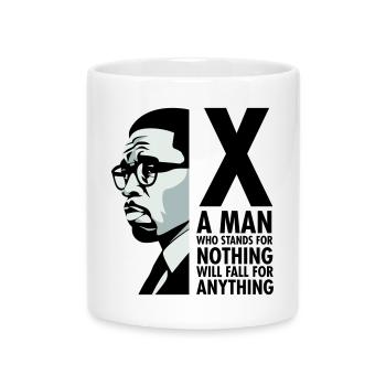 Malcolm X - Ein Mann, der für nichts steht, wird fallen - Tasse mit Herzhenkel - Weiß - Vorne