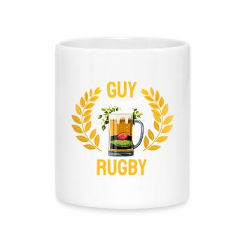 Simple Rugby Beers Guy - Mug with Heart-Shaped Handle - white - Front