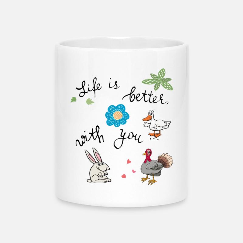 La vie est meilleure avec vous - Mug avec anse en forme de cœur - blanc