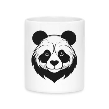Illustrative panda with gentle features - Mug with Heart-Shaped Handle - white - Front
