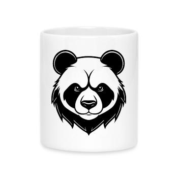 Famous Panda Portrait in Black and White - Mug with Heart-Shaped Handle - white - Front