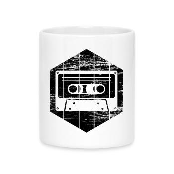 80s cassette - Mug with Heart-Shaped Handle - white - Front