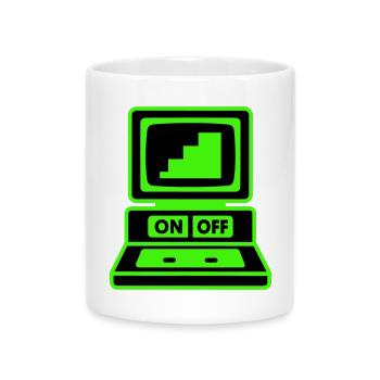 Ordinateur Minimal Pop Art - Mug avec anse en forme de cœur - blanc - Devant