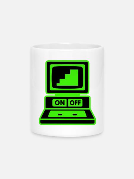 Ordinateur Minimal Pop Art - Mug avec anse en forme de cœur - blanc