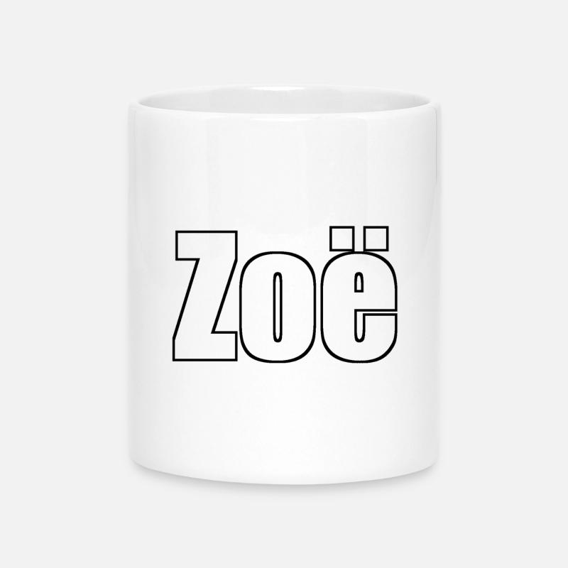 Zoe - (Human Name) - Mug with Heart-Shaped Handle - white