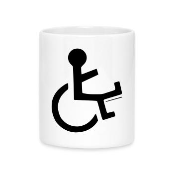 Rollstuhlfahrer mit gebrochenem Bein # - Tasse mit Herzhenkel - Weiß - Vorne