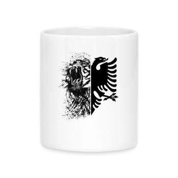 Albanien Flagge "Albanischer Adler" - Tasse mit Herzhenkel - Weiß - Vorne