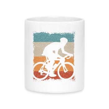 Cyclist / Rennrad / Fahrrad / Tour / Fahrradkurier - Tasse mit Herzhenkel - Weiß - Vorne