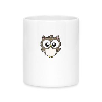 Googly Eyes Owl Hero - Mug with Heart-Shaped Handle - white - Front