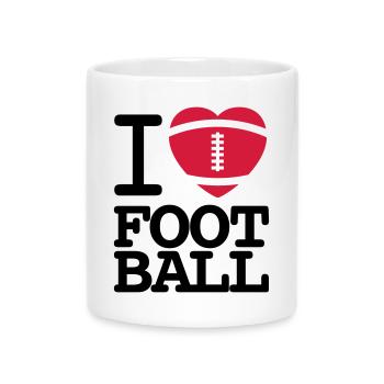 I love football - Mug with Heart-Shaped Handle - white - Front